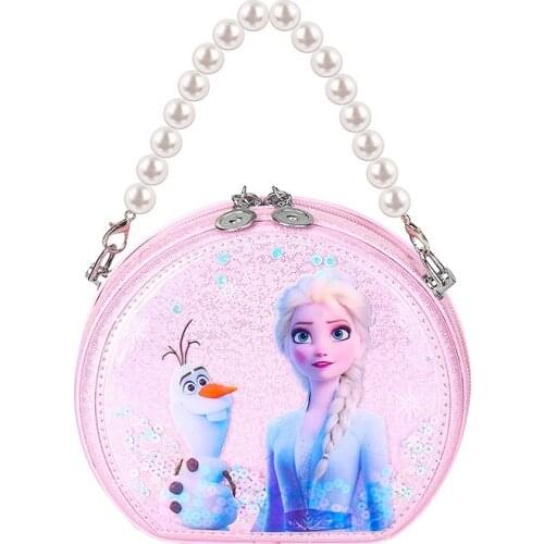 2021 Frozen Elsa messenger bag princess children shoulder bag pu messenger bag cute fashion handbag girl coin purse shopping bag