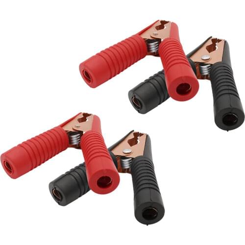 4Pcs Red+Black 100A Alligator Clips Insulated Crocodiles Clamps Terminals Electrical Connection Hot Car Battery Clip Connectors