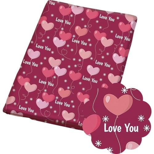 50*140CM Valentines Day Cartoons pattern Polyester cotton Fabric Patchwor Printed for Tissue Kids Home Textile for Sewing