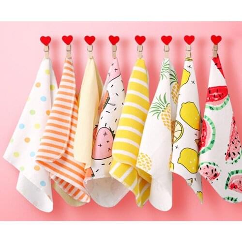 8Pcs Handkerchief Baby Towels Scarf Baby Bath Towel Eco-friendly Fadeless Cotton Infant Mini Washcloth Supplies for Home