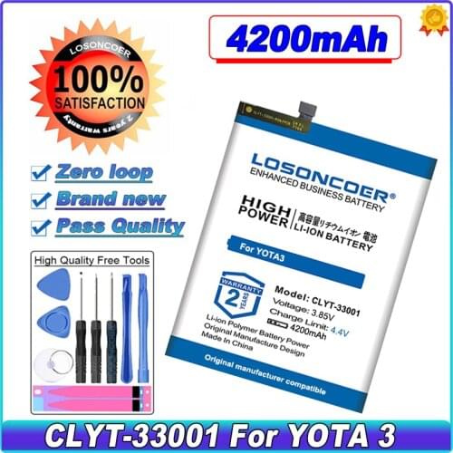 LOSONCOER High Capacity Battery 4200mAh CLYT-33001 Battery For YOTAPHONE3 YOTA3 YOTA Y3 in stock