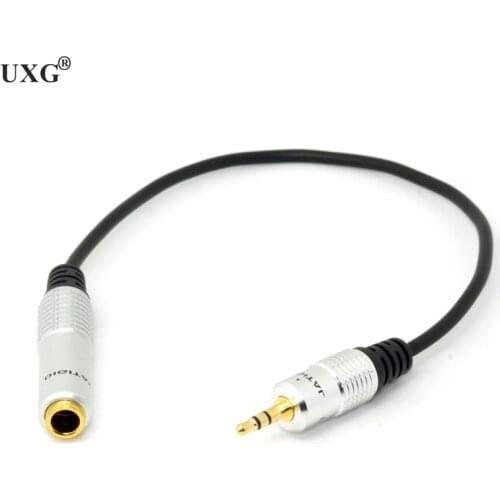 Audio Aux 6.35mm 1/4" Female to 3.5mm 1/8" Male Stereo Headphone Plug Adapter Converter Cable 30cm 1FT