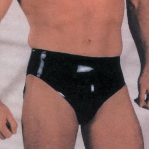 Free shipping ! Seamless Red / Black Latex Mens sexy Underwear brief with Unique Crotch style