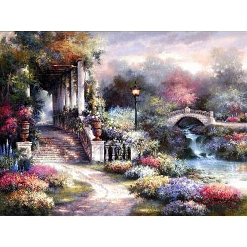 Free shipping Thomas water bridge house landscape canvas prints oil painting printed on canvas home wall art decoration picture