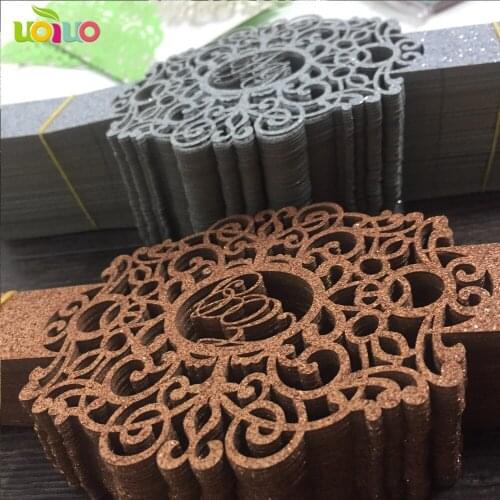 Hot sale paper customized glitter rose gold small tag card ,DIY glitter paper silver band with free logo