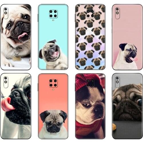 Black tpu Case For Xiaomi Redmi 7A 8 8A 9 9A 9C Case Redmi Note 8T 8 Pro T Note 9 9S 9 Pro Case Funny Pug Dog