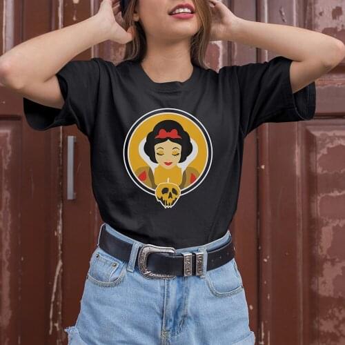 Snow White Pattern T-shirt Female Summer New Products Short Sleeve Color T Shirts Women Kawaii Harajuku Dropship Comfort O-Neck