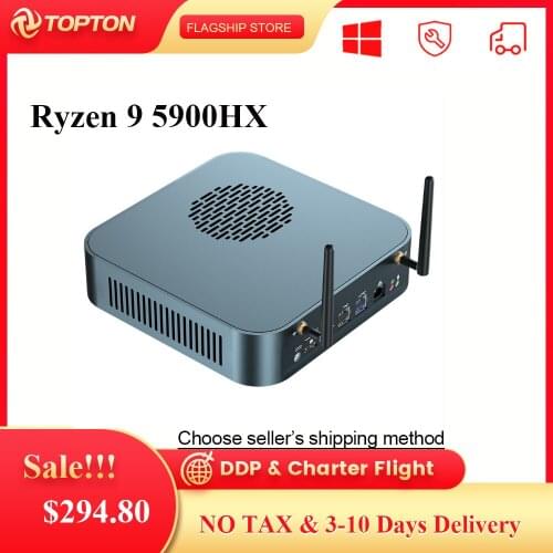 Topton Mini Computer 7nm AMD Ryzen 7 4800H 8 Core 16 Threads 8M Cache Nvme 2*DDR4 Nuc Desktop Gaming PC Windows 11 10 AX WiFi6