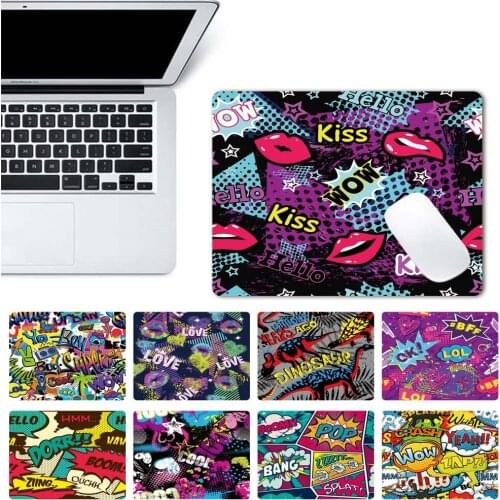 Mouse Pad Graffiti Art Pattern Mat Pad for Mouse Mice Office 21x25cm Mousepad PU Leather Waterproof Anit-slip Mats Deskpad