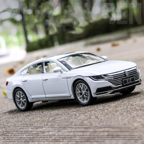 1:32 Scale Volkswagen CC Toy Car Diecast Model Pull Back Six Doors Openable Sound & Light Educational Collection Gift For Kid