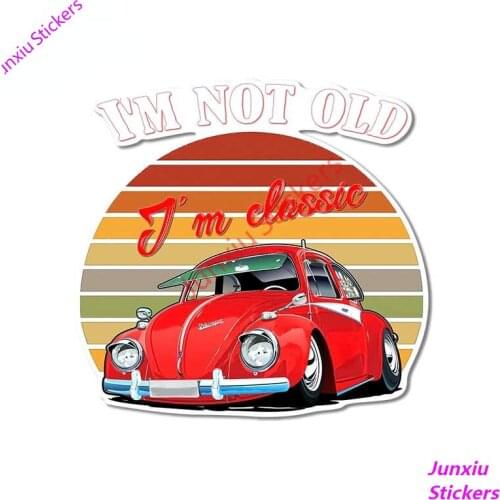 Cartoon Graffiti Im Not Old Classic Beetle Creative Sticker Windows Refrigerator Car Stickers Custom Printing VAN SUV Decoration