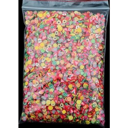 Soft pottery 1000pcs Fruit slices Filler For Nails Art Tips Slime Fruit For Kids DIY slime Accessories Supplies Decoration