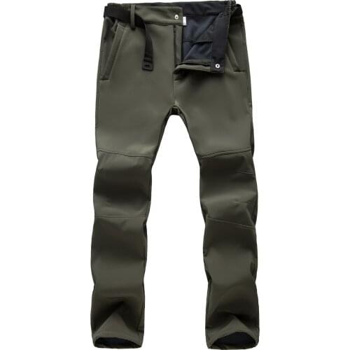 Outdoor Mens Casual Pants Fleece Softshell Camping Tourism Waterproof Trousers Climbing Hiking Women Tactical Pants Plus S-5XL