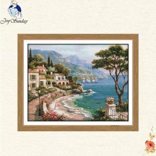 Joy Sunday Harbor of love The house and the sea 11CT 14CT Cross Stitch Kits Embroidery Needlework Decoration thread embroidery