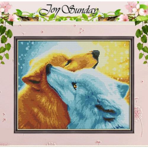 Snow fox painting counted Cross Stitch 11CT 14CT Cross Stitch Set Wholesale DIY Animals Cross-stitch Kit Embroidery Needlework
