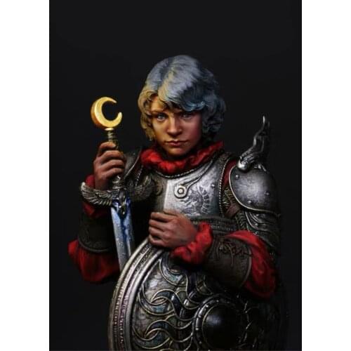 Unpainted Noble Young Knight 1/10 Scale Model Resin Bust Kit Assembly Models Resin Figure Kit Colorless Self-Assembled Toy