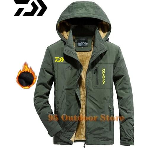 New Jackets DAIWA Fishing Clothing Winter Autumn Waterproof Warm Fishing Jackets Men Fleece Thick Outdoor Fishing Shirts M-4XL