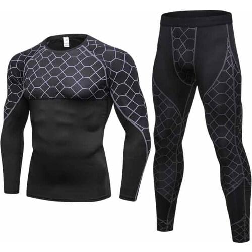 New arrival Quick Dry Fitness Tights Running Set Men Sport Suit Gym Training Sports Clothing Mans Compression Sportswear