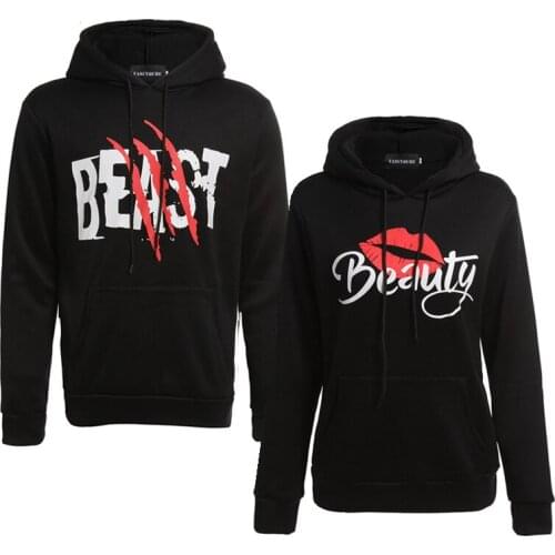 Autumn Beast Beauty Printed Couple Hoodies Sweatshirt Women 2020 Winter Harajuku Oversized Sweatshirt Women Hoodies