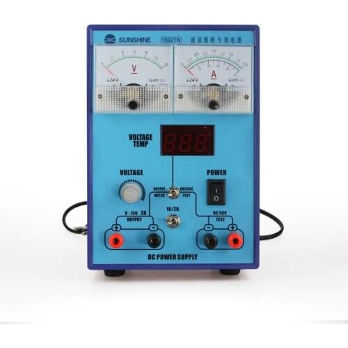 Portable 220V DC Power Supply 15V 2A Adjustable Current Short Circuit Buzzer Prompt for Phone PC Repair