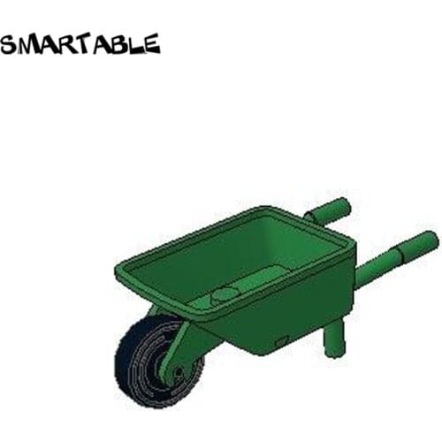 Smartable Wheelbarrow with Black Wheel Building Blocks Brick MOC Parts Toys For Kids Compatible 98288+59895 6pcs/Lot