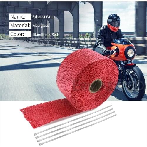 Universal Exhaust Wrap Fiberglass 50mm Motorcycle Accessories Black Pit bike Heat Wraps Muffler Thermal Tape for Benelli trk 502