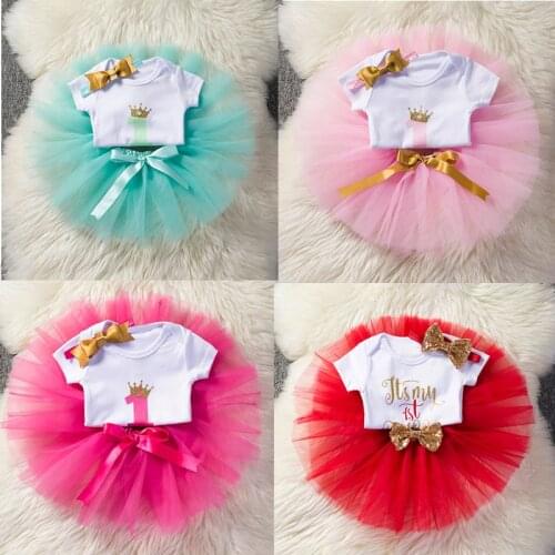1 Year Baby Girls First Birthday Party Dress Newborn Baby Christening Gown Clothing Infant Girls Princess Tutu Lace Dress