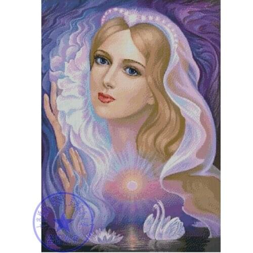 Top Quality lovely classical 14CT 11CT 18CT 16CT counted cross stitch kit swan fairy swans, swan love