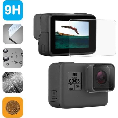 Tempered Glass Protector Cover Case For Gopro Hero 5 6 7 Hero5/Hero6/Hero7 Action Camera Protector Shield Film Accessories