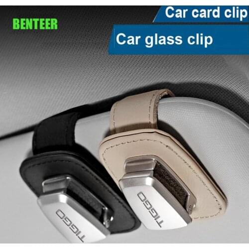 Genuine Leather Car Sunshade Glass Clip Holder For CHERY TIGGO 2 3 4 5 7 8 PRO PLUS ARRIZO 5