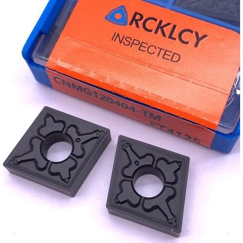 10pcs RCKLCY Turning Tools CNMG120404 TM FT4125 tungsten High Quality Carbide Inserts Blade Lathe Cutter Turning Tool for Steel