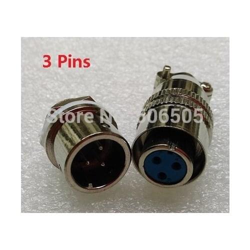 12mm fast connector M12 3pins aviation plug and aviation socket cable joint 2set/lot