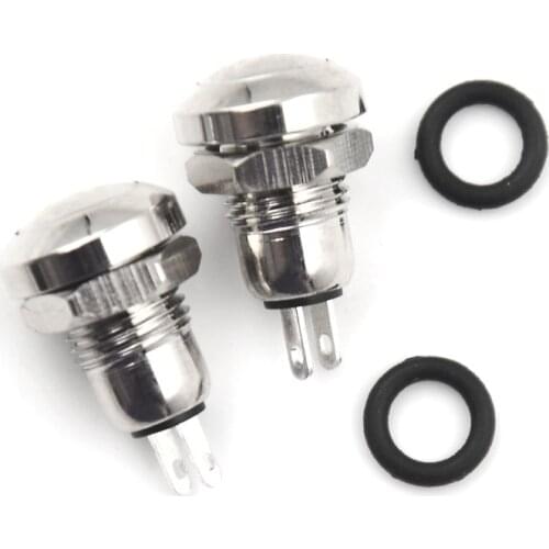 0.5A/250V AC 8mm Metal Momentary 1 NO 2Pin Mini Push Button Switches 2PCS