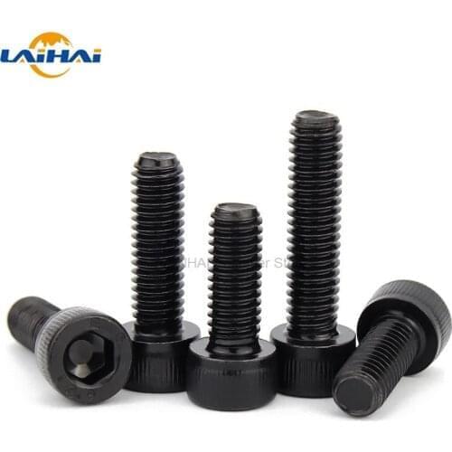 5/50pcs DIN912 M2 M2.5 M3 M4 Black 304 Stainless Steel Hexagon Hex Socket Head Cap Allen Screw Bolt Thread Length 3-60mm