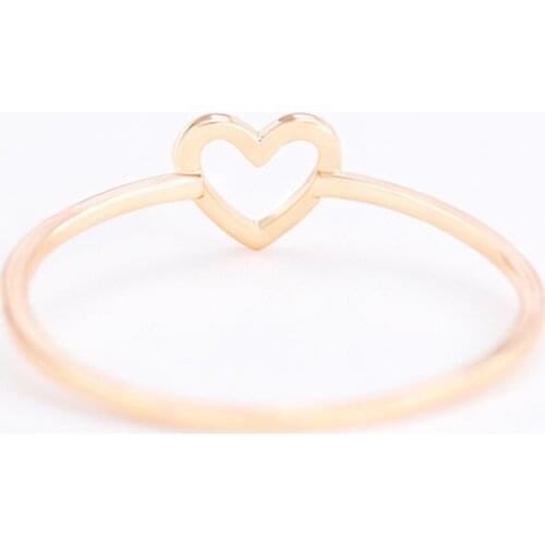 50%HOT Women Simple Hollowed-out Heart Ring Valentine Propose Circlet Jewelry Gift