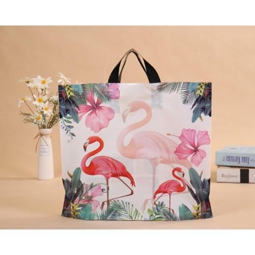 50PSC Clothing plastic handbag gift packaging PE handbag womens bag childrens bag shopping bag