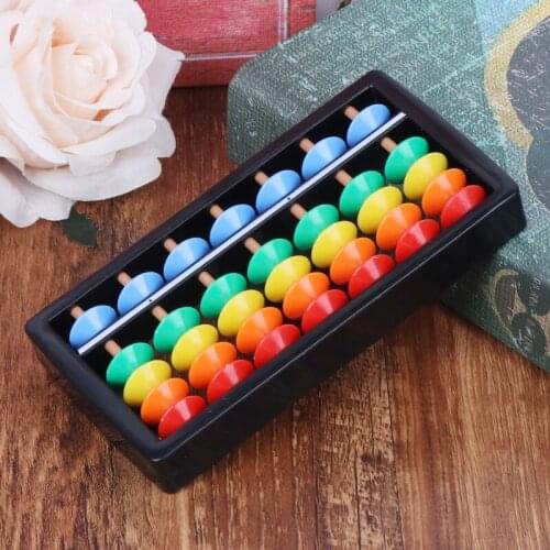 7 Digit pole standard beads dazzling color abacus Chinese Japanese calculator counting tool mathematics beginner calculation toy