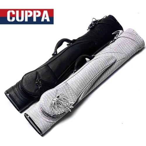 High Quality Cuppa 2 Butts 4 Shafts 6 Holes Pool Cue Cases Billiard Accessories Black/Gray Color China 2017
