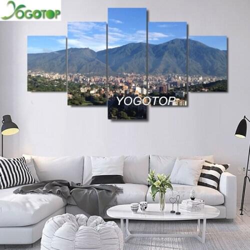 Diy Diamond Painting Avila Caracas Mountain scenery 5D Full Drill Mosaic Diamant Embroidery Wall decor 5 Pieces puzzle ML1335