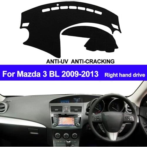 TAIJS RHD Car Dashboard Cover Dash Mat For Mazda 3 BL 2009 2010 2011 2012 2013 Automobile Non-slip Sun Shade DashMat Pad Carpet