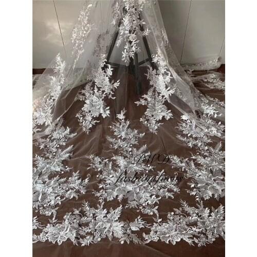 White Lace Fabric french lace fabric chantilly embroidery African Lace Fabric for wedding dress lace fabric