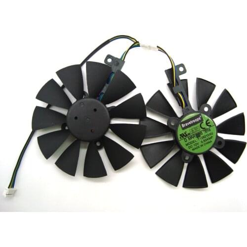 Free Shipping 87MM Cooler Fan For ASUS GTX1060 1070 Ti RX 470 570 580 Graphics Card Everflow T129215BU 28mm Cooling Fans