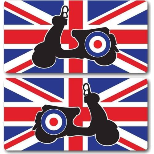 For X2 Scooter Union Jack Flag Laminated Stickers Vespa Decals KK JDM JEEP Van Bike Offroad RV A4 Q3 Polo Deco Meterial