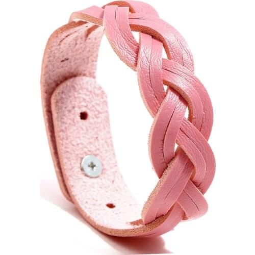 Leather Bracelet Women Jewelry Black/Brown/Red/Lake Blue/Yellow/Rose Red/Pink/Green/Orange Adjustable Leather Bracelet