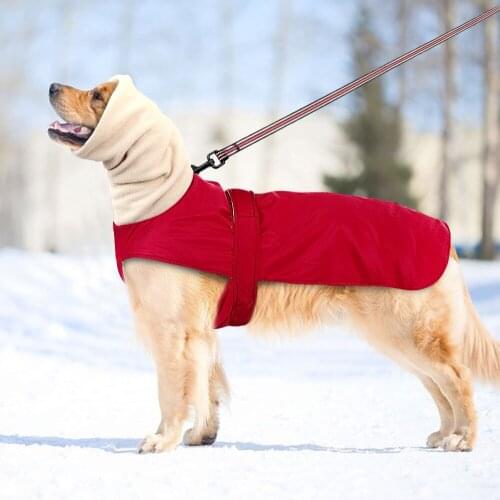 Dog Clothes Coat Waterproof Large Dog Vest Jacket Thick Winter Pet Clothing Vest With Warm Collar Winter Dog Clothing