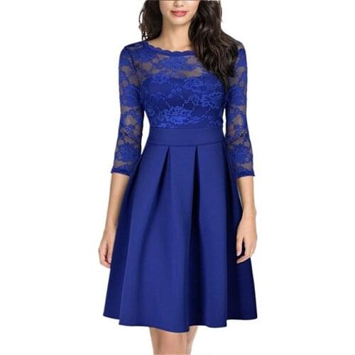 Woman Dress 2021 Spring Summer Elegant Sexy Vintage Hollow Out Lace Evening Party Dress Casual Plus Size Slim A-Line Dresses