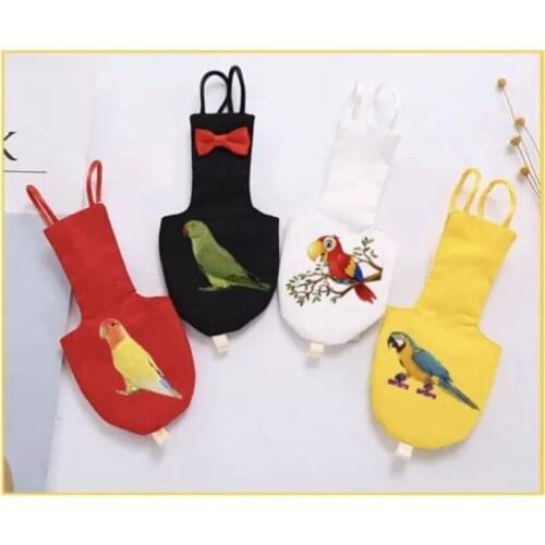 Parrot Diaper Pet Bird Clothes Reusable Washable Nappies Flight Suit Dress Kimono Clothes for Birds Different sizes