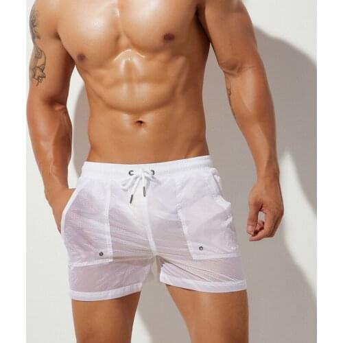 Mens Casual Shorts Quick Dry Waterproof Transparent Swimwear Underwear Sports Boxershorts Calzoncillo Hombre Panties Plus Size