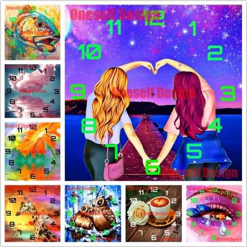 Diy diamond painting full square heart 5d diamond art kit heart 5d diamond embroidery sale clock heart decor home Christmas gift