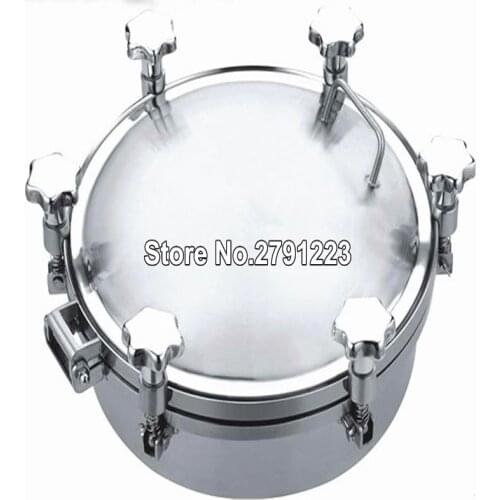 New Stainless Steel Pressure Circular Manhole Cover Tank Round Manway Door 400mm Stainless Pressure Round Manway Door